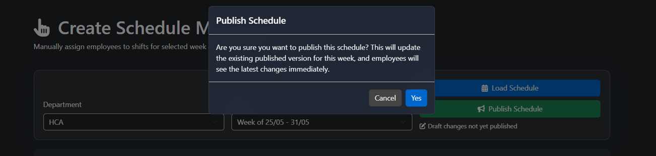 Publishing the Schedule