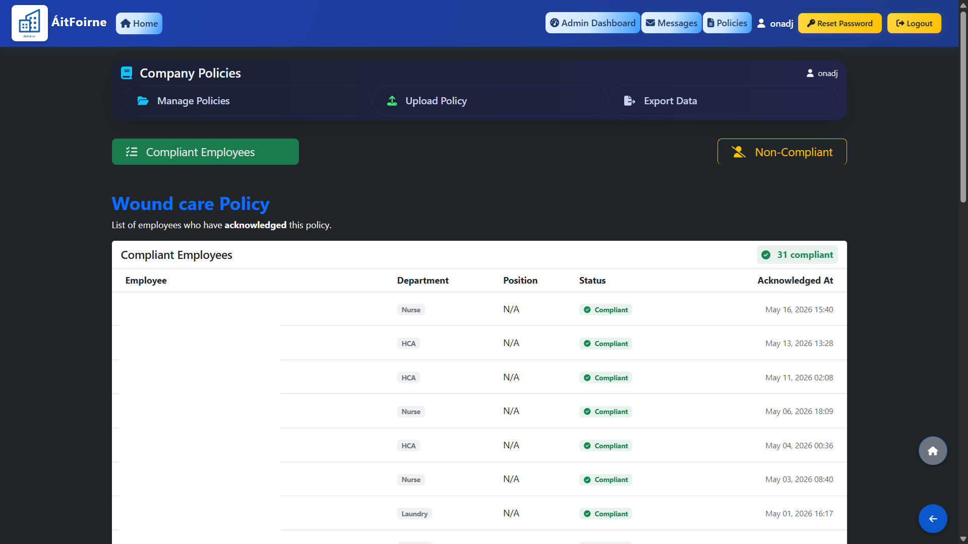 Monitoring Compliance
