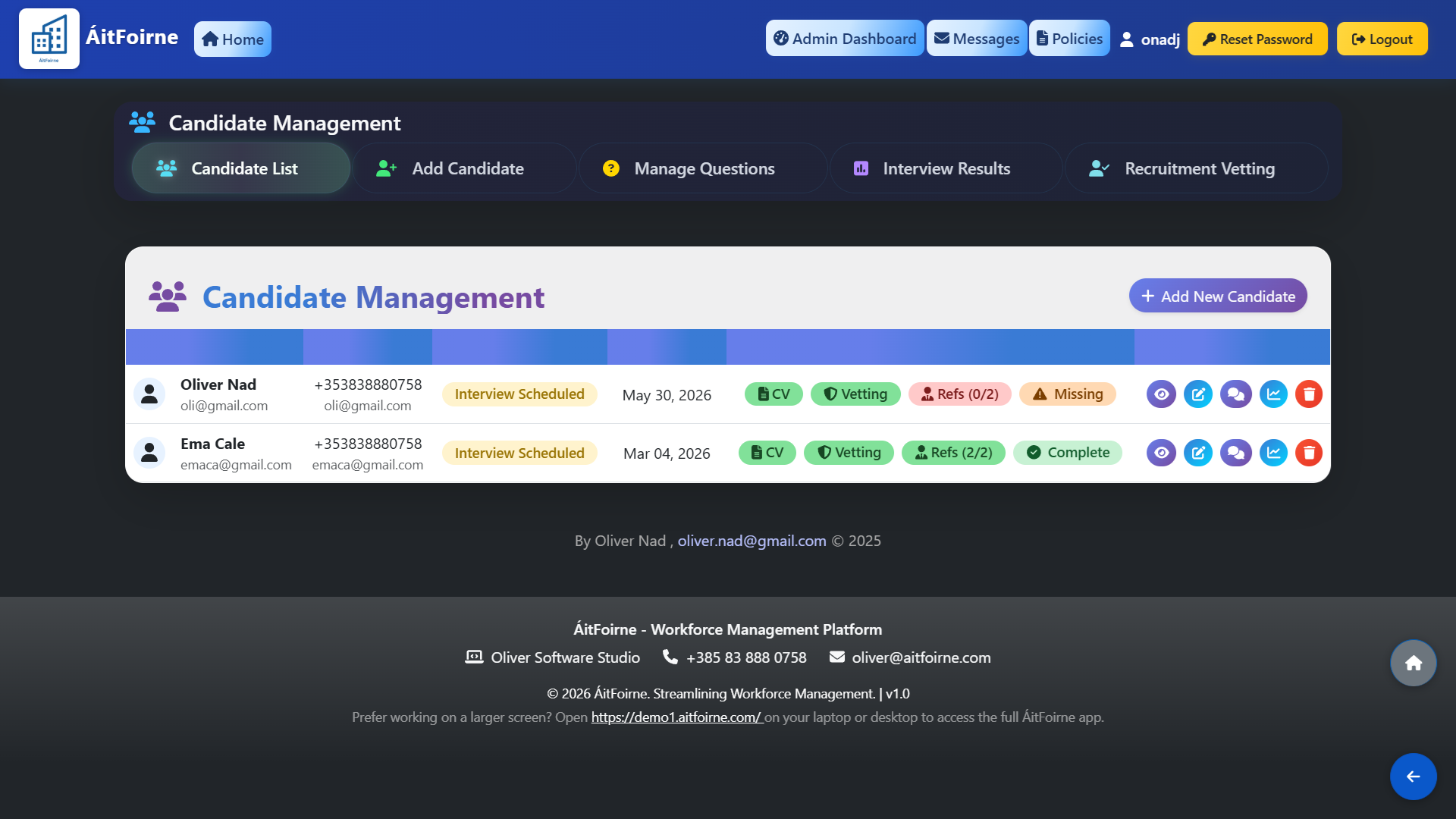 Opening Candidate Management