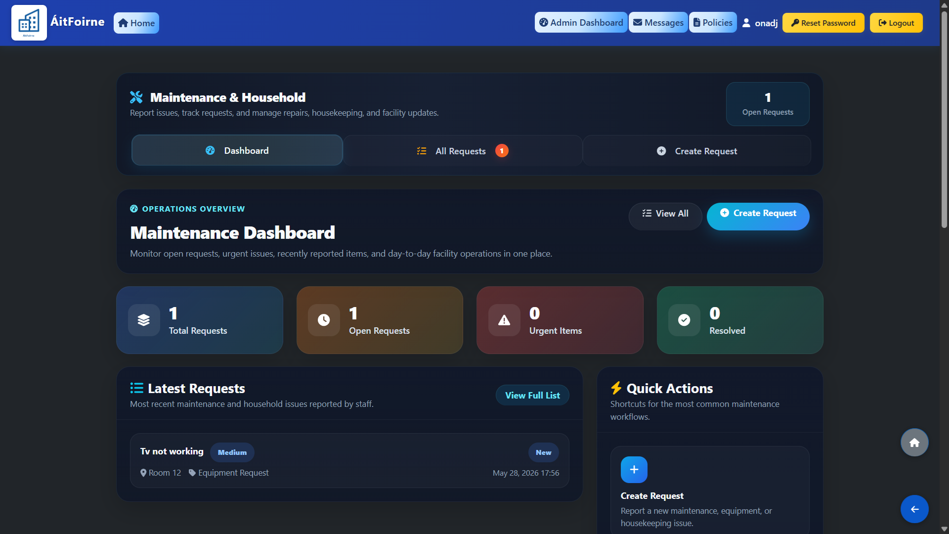 The Maintenance Dashboard