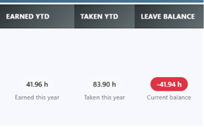 Check the holiday balance update