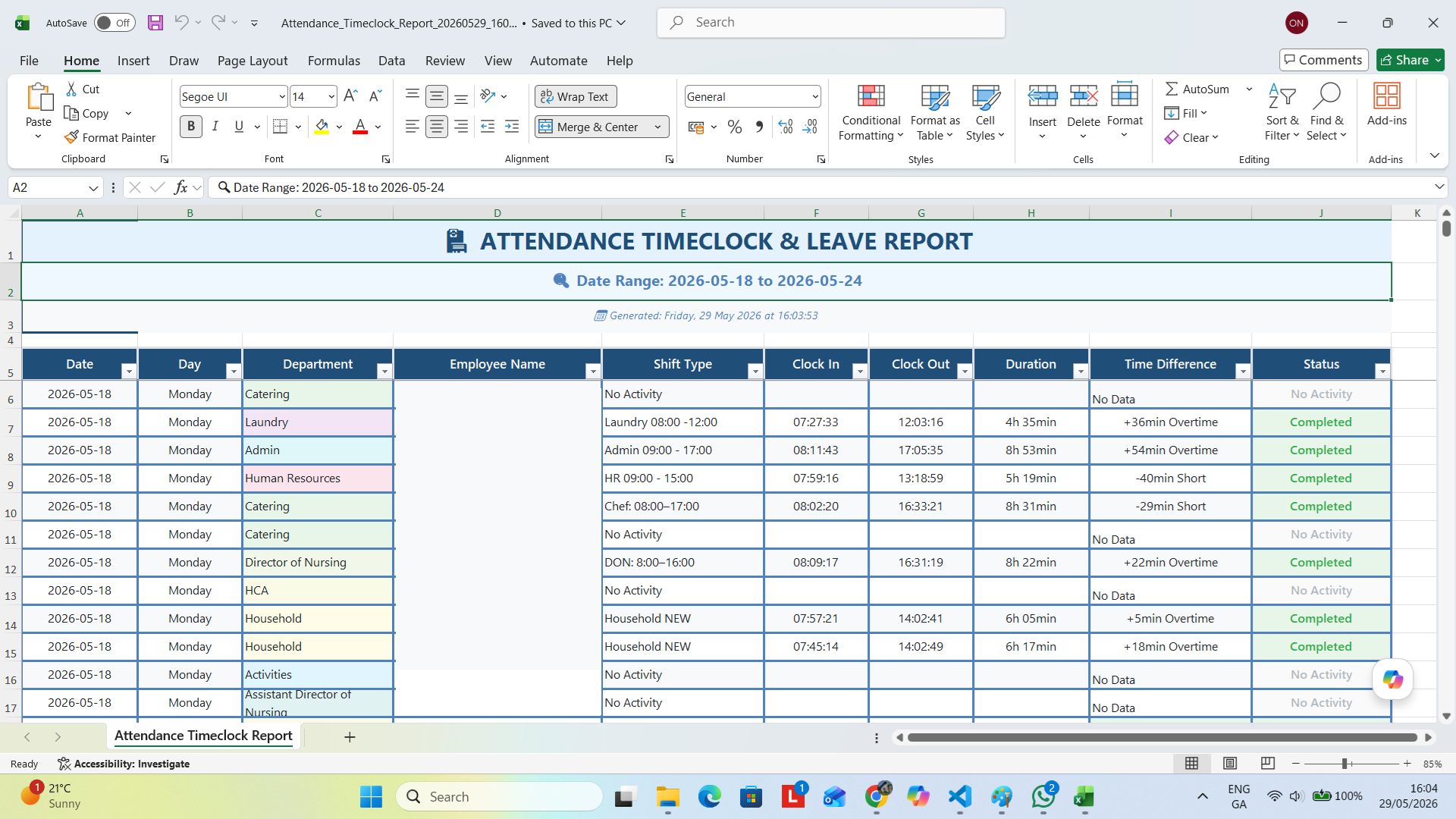 Exporting Attendance Reports