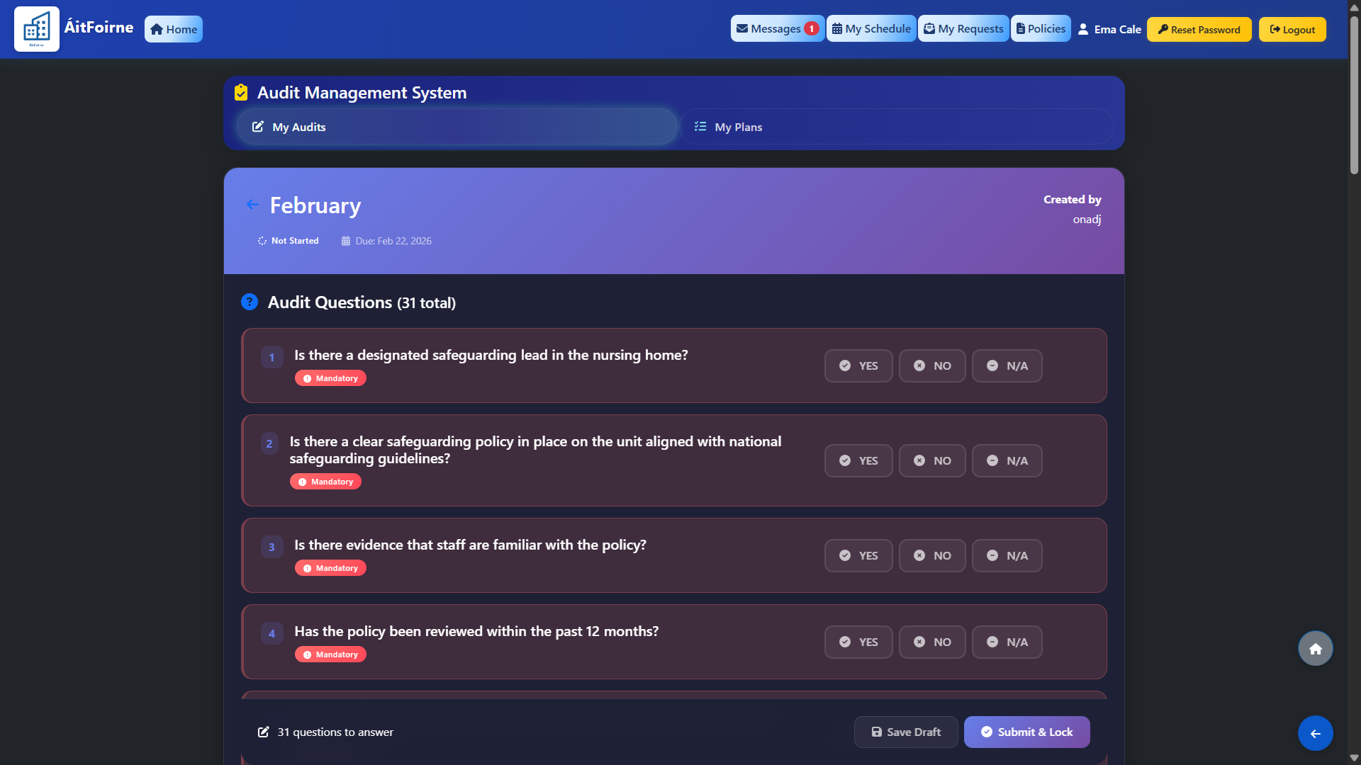 Guided Audit Questions