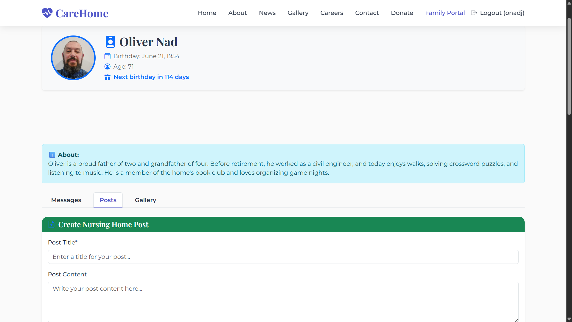 Resident Profiles & Timeline