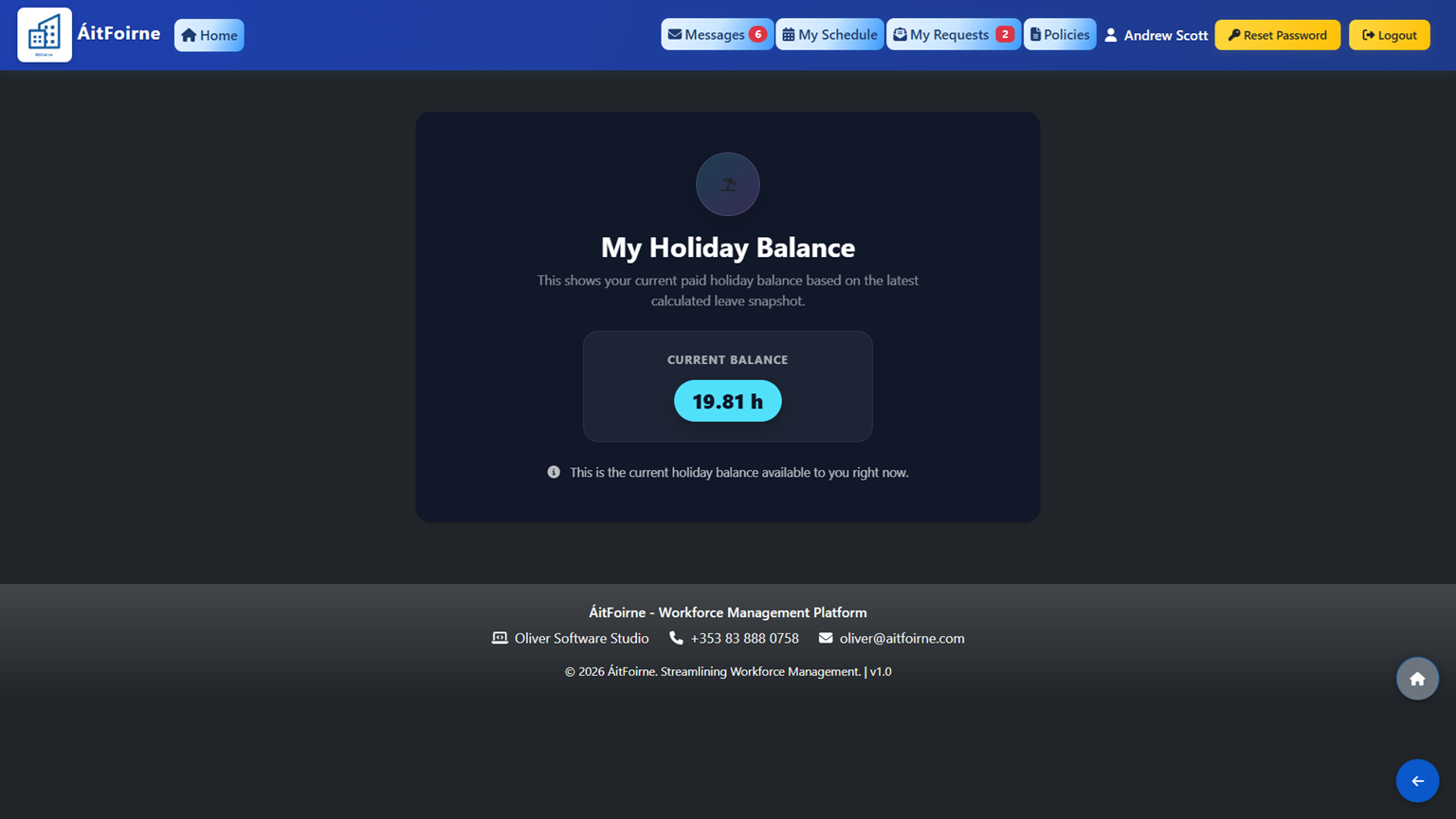 My Holiday Balance
